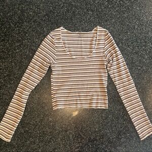 Brandy Melville Multicolor Striped Blouse